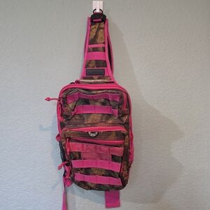 Nexpak Tactical Assault Messenger Sling Bag Hiking Day Pack Loops Hike Pink Camo